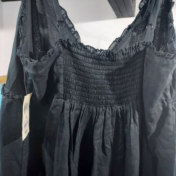 Lucky Brand Peasant Boho Beach Sundress Vneck Ruffled Lined Midi Size L NWT - Picture 5 of 14